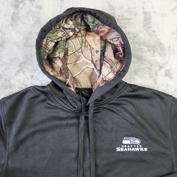 Seattle Seahawks Hoodie Mens M Embroidered Camo Football Athletic Athleisure - Picture 2 of 8